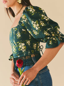 EDDY x Mckenzie Depinto Jamie Top in Deep Green & Floral