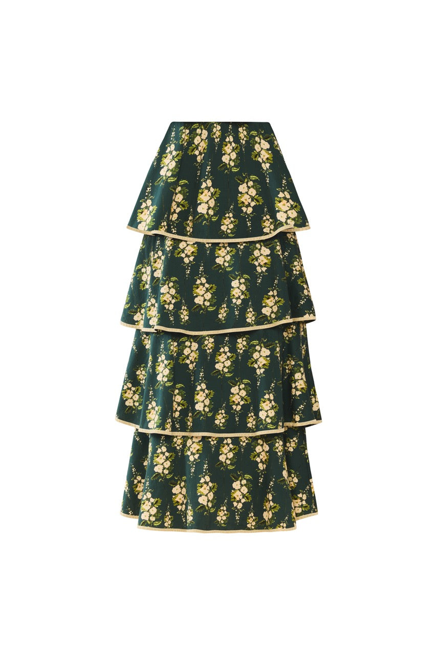 EDDY x Mckenzie Depinto Kenz Skirt in Deep Green & Floral