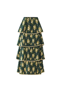 EDDY x Mckenzie Depinto Kenz Skirt in Deep Green & Floral