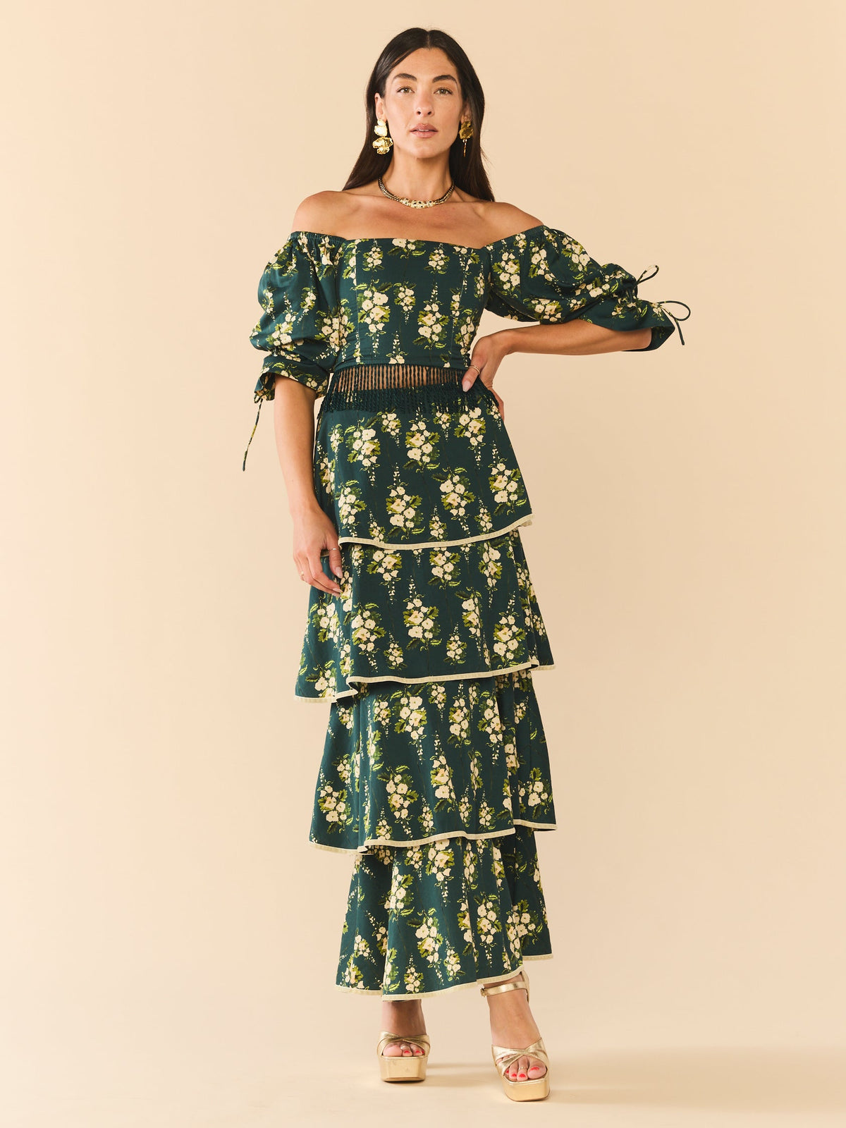 EDDY x Mckenzie Depinto Jamie Top in Deep Green & Floral