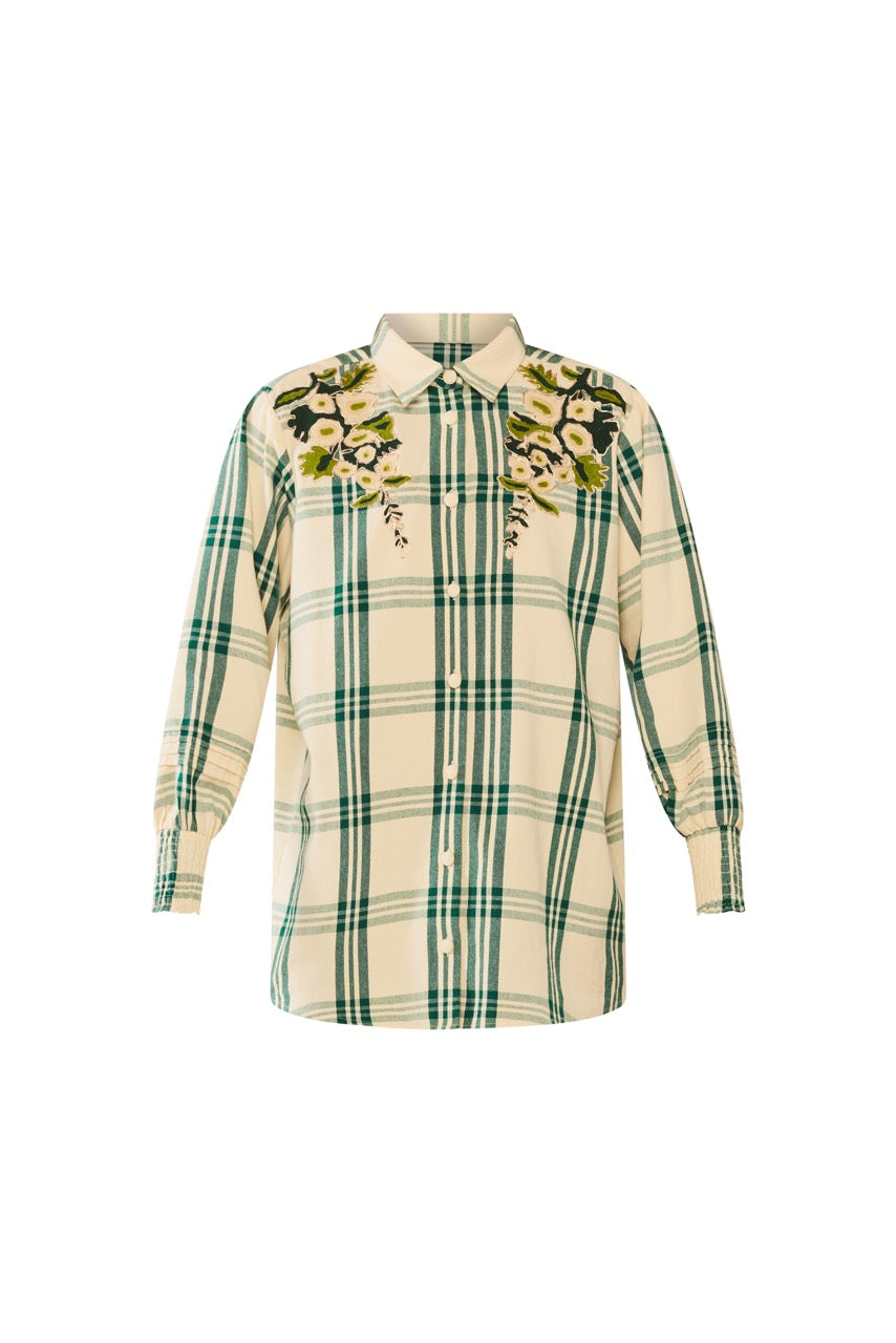 EDDY x Mckenzie Depinto Butler Top in Green Plaid & Floral
