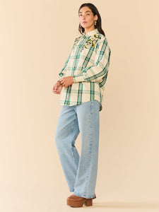 EDDY x Mckenzie Depinto Butler Top in Green Plaid & Floral
