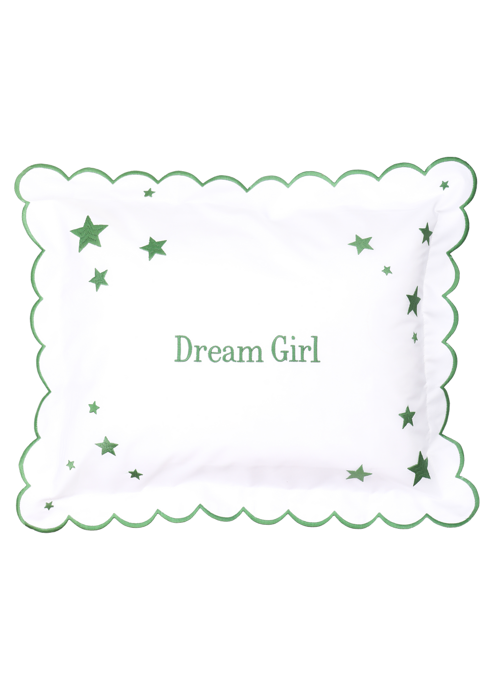 Dream Girl Stars Mini Pillow in Grasshopper