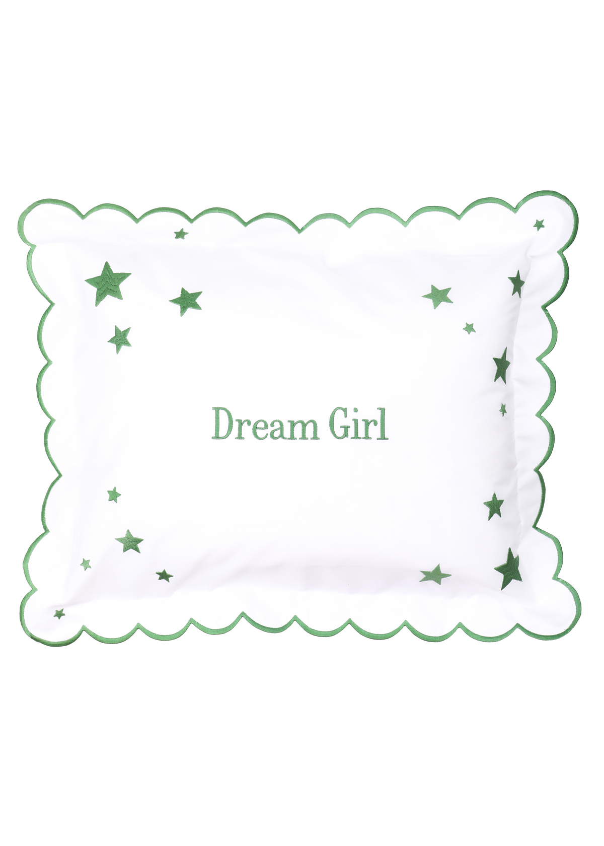 Dream Girl Stars Mini Pillow in Grasshopper
