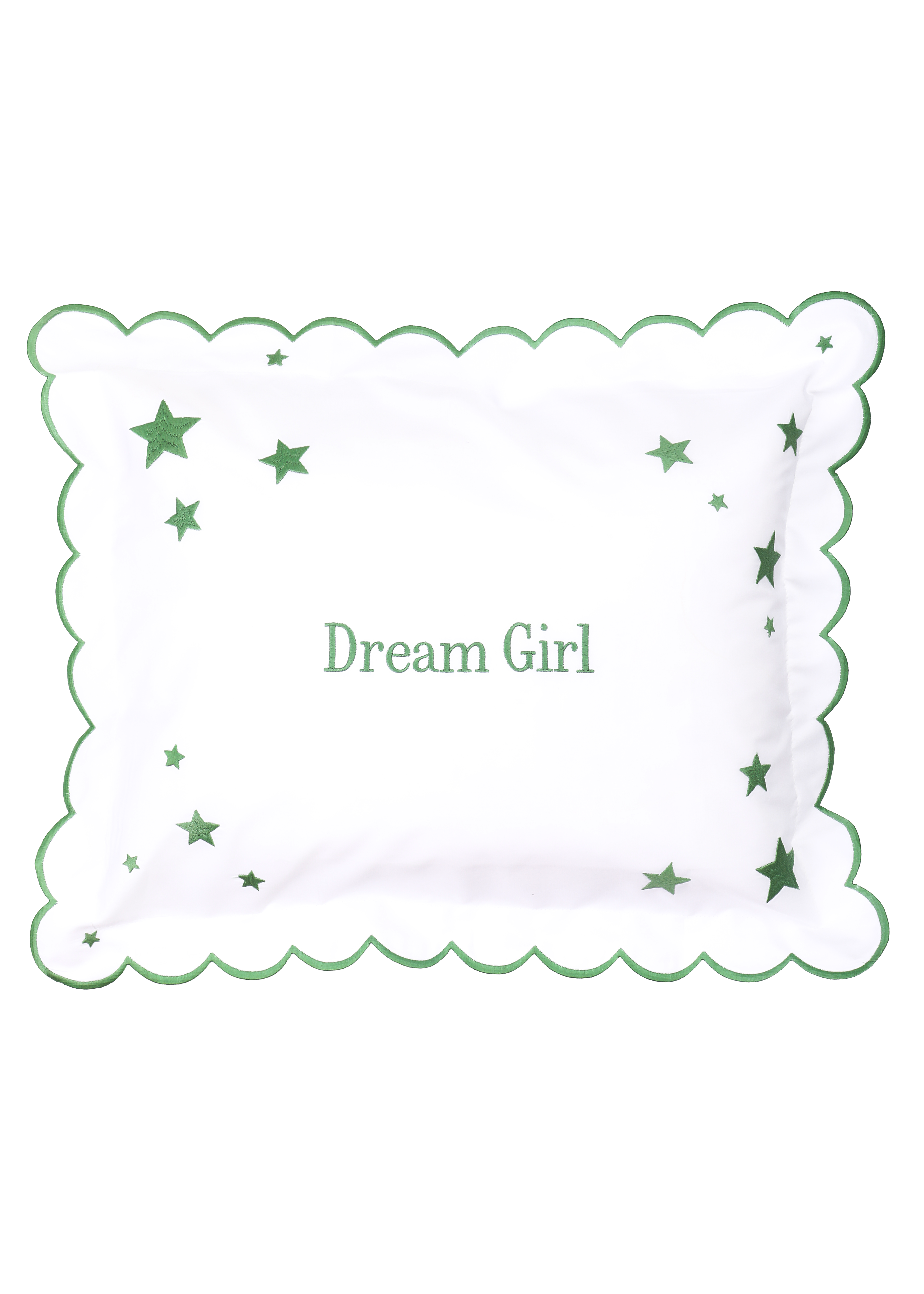 Dream Girl Stars Mini Pillow in Grasshopper