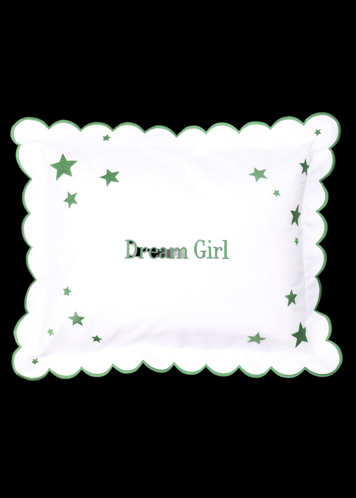 Dream Girl Stars Mini Pillow in Grasshopper
