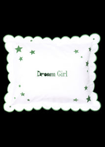 Dream Girl Stars Mini Pillow in Grasshopper