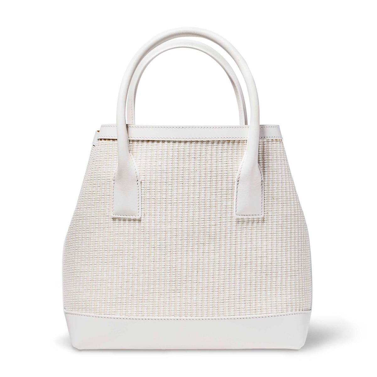 White Raffia Nano Weekender in White