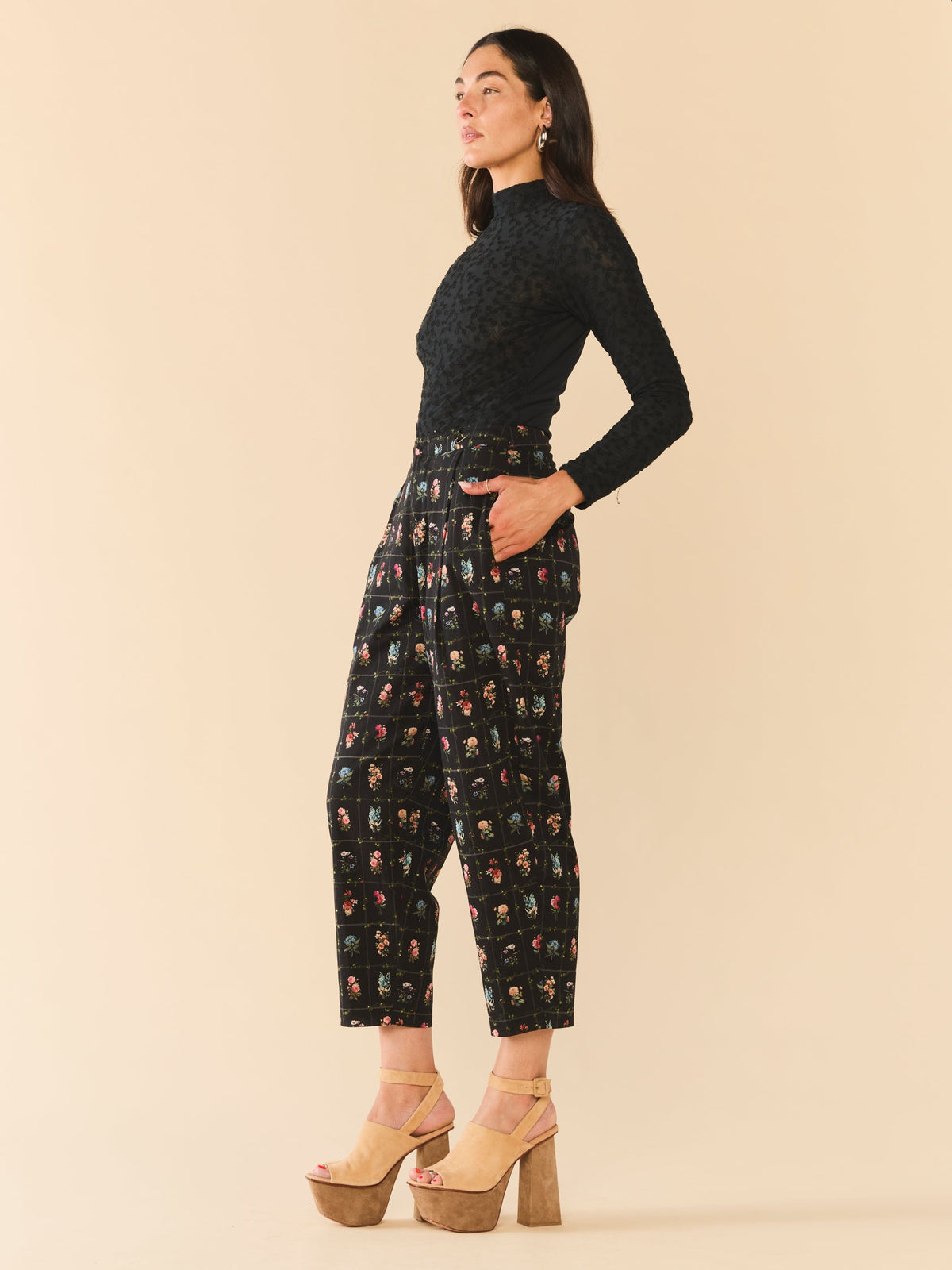 Maeve Pant in Florence Black Floral