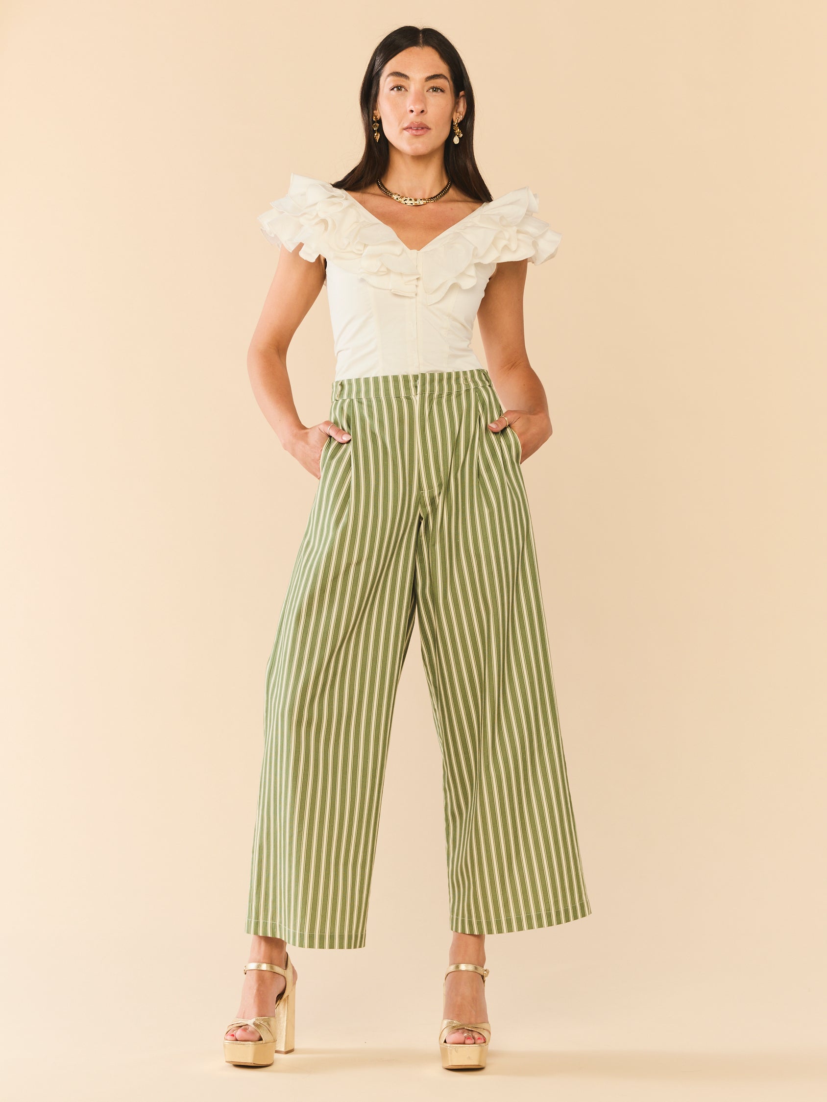 Nina Pant in Meadow Stripe