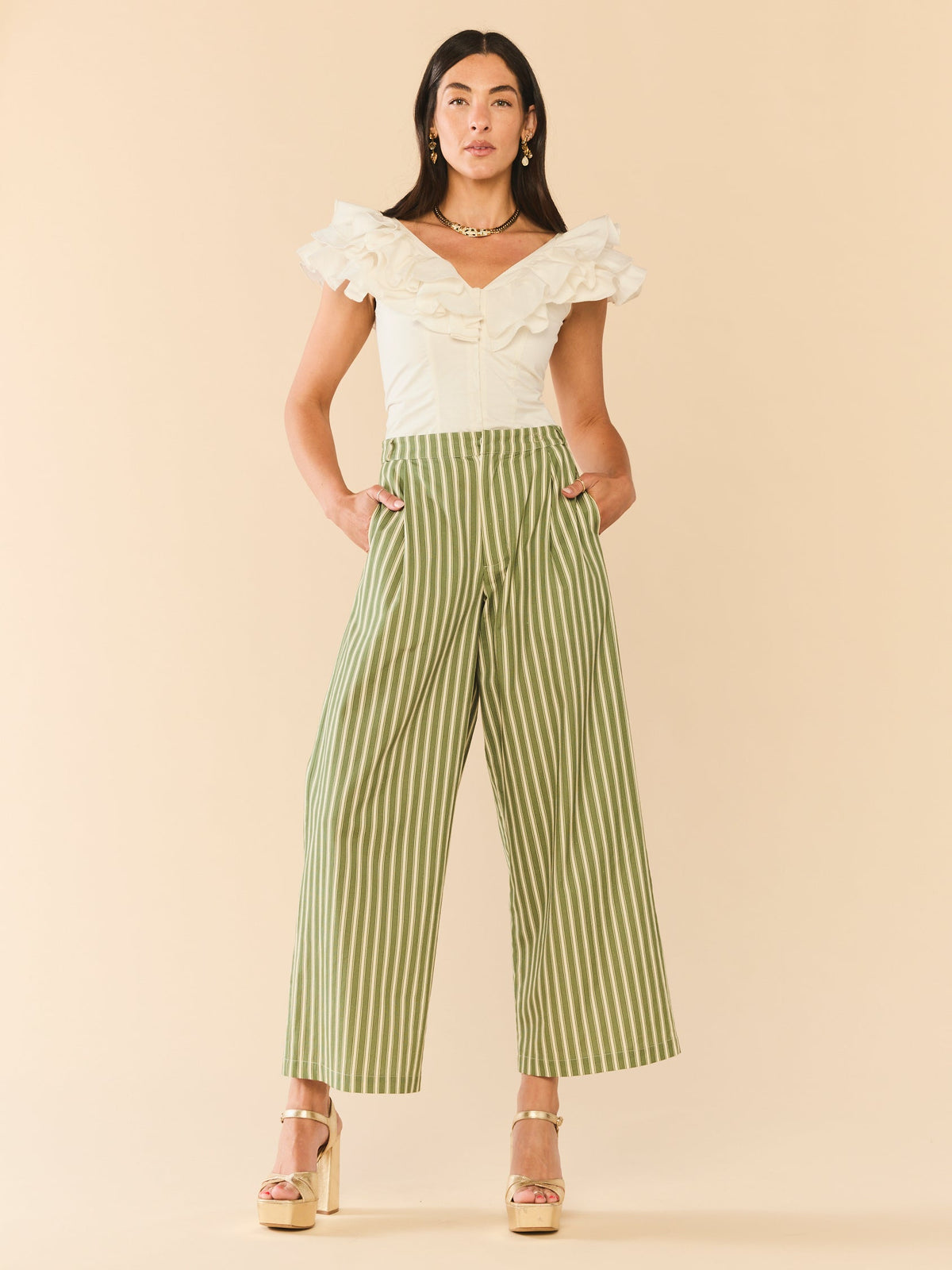 Nina Pant in Meadow Stripe