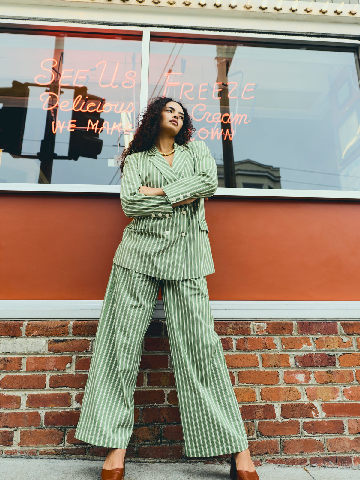 Nina Pant in Meadow Stripe