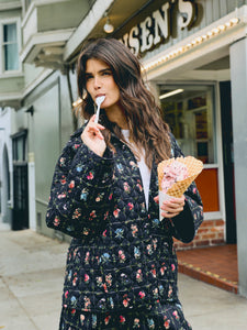 Flora Quilted Jacket in Florence Black Floral