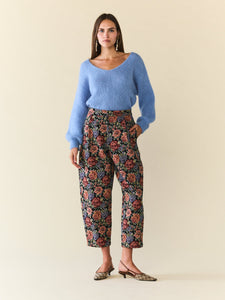 Brynna Trouser in Black Rainbow Jacquard