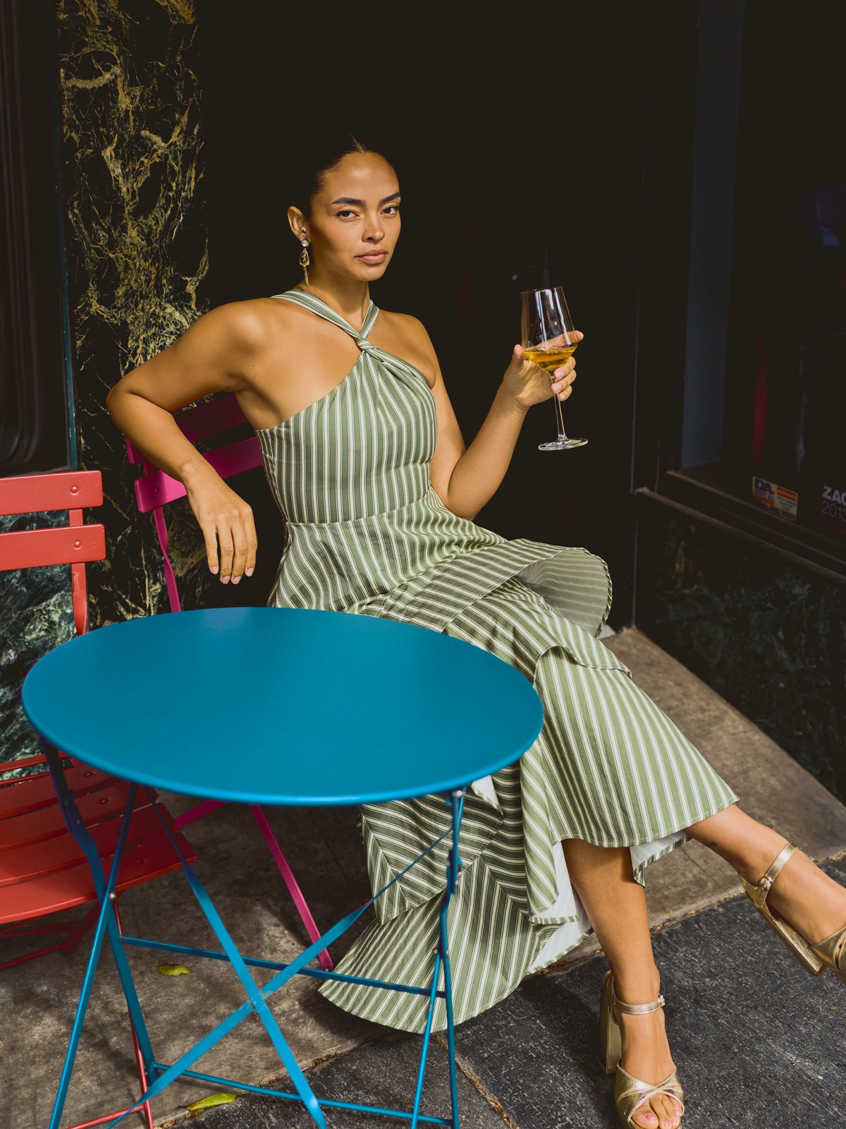 Emma Dress in Meadow Stripe