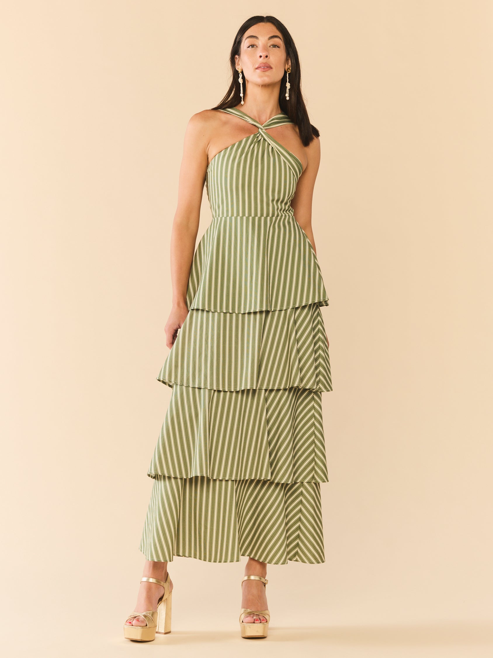 Emma Dress in Meadow Stripe