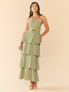 Emma Dress in Meadow Stripe