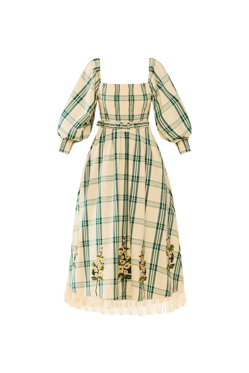EDDY x Mckenzie Depinto Eloise Dress in Green Plaid & Floral