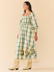 EDDY x Mckenzie Depinto Eloise Dress in Green Plaid & Floral