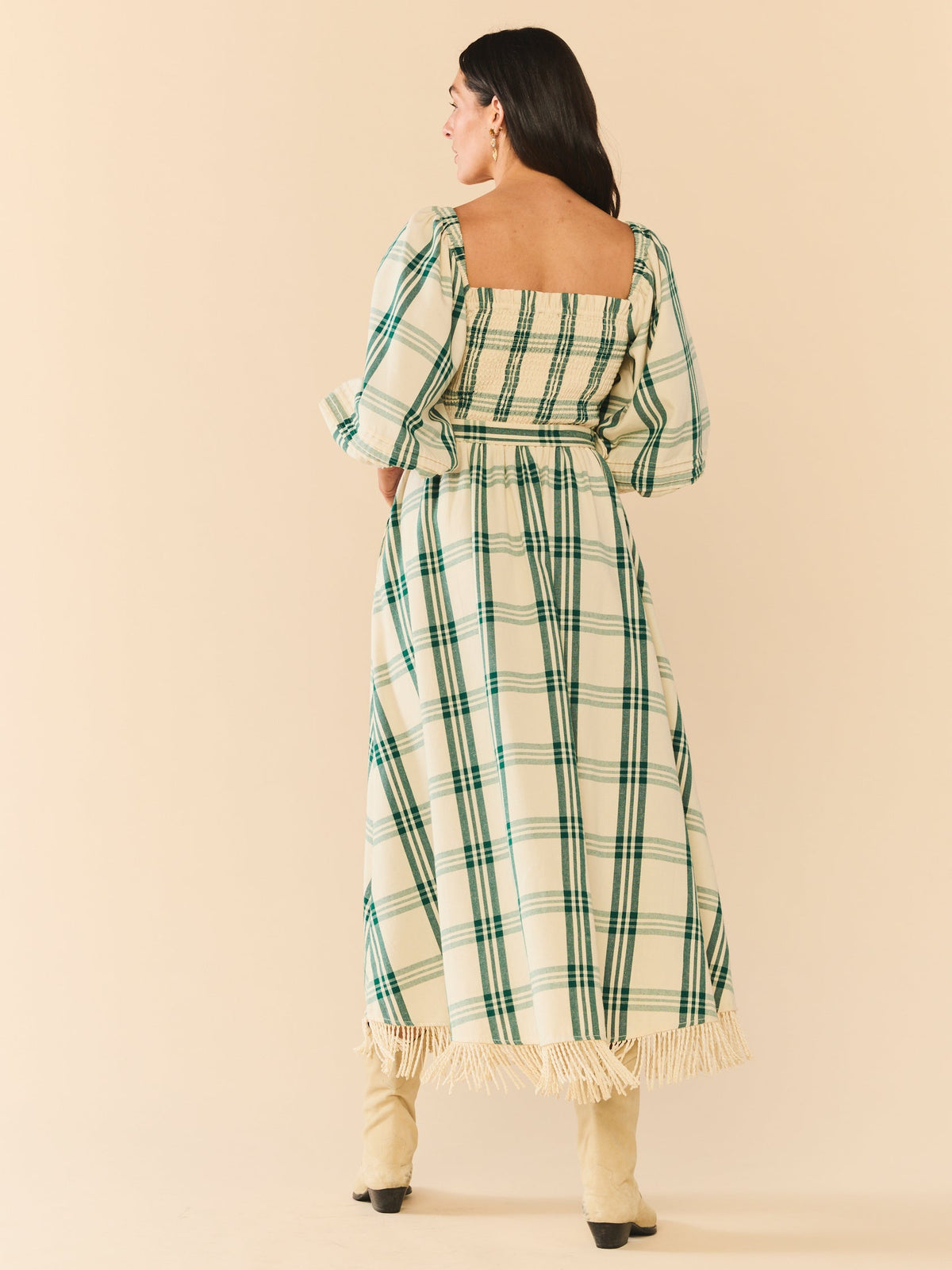 EDDY x Mckenzie Depinto Eloise Dress in Green Plaid & Floral