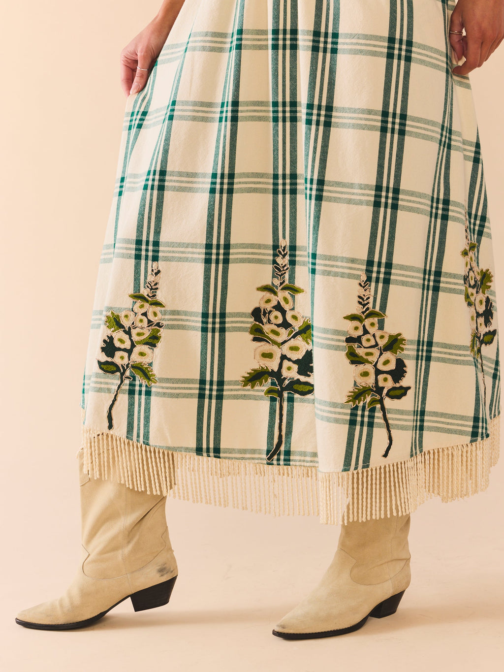 EDDY x Mckenzie Depinto Eloise Dress in Green Plaid & Floral