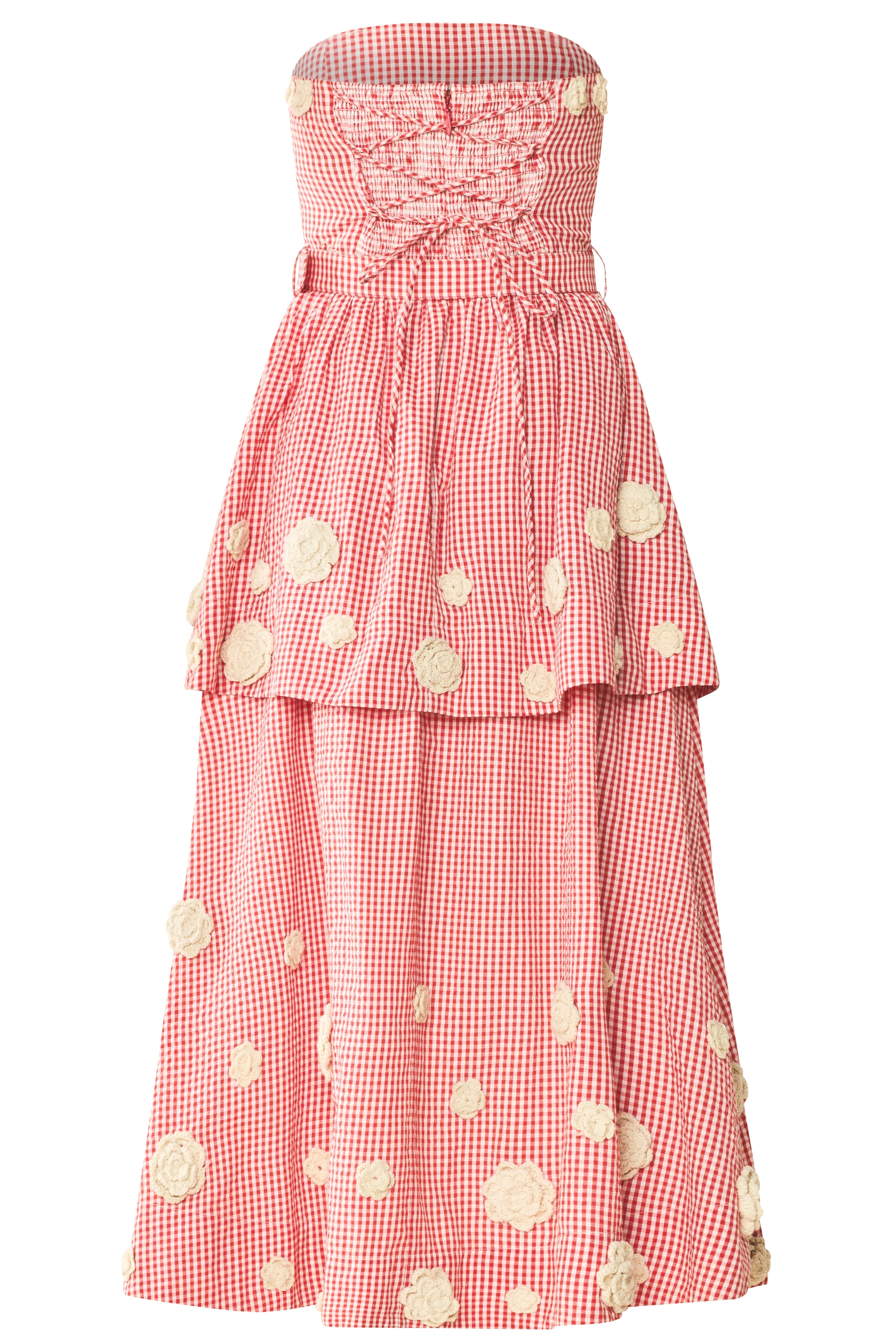 Daisy Dress X Rainey Collaboration in Red Gingham with Cream