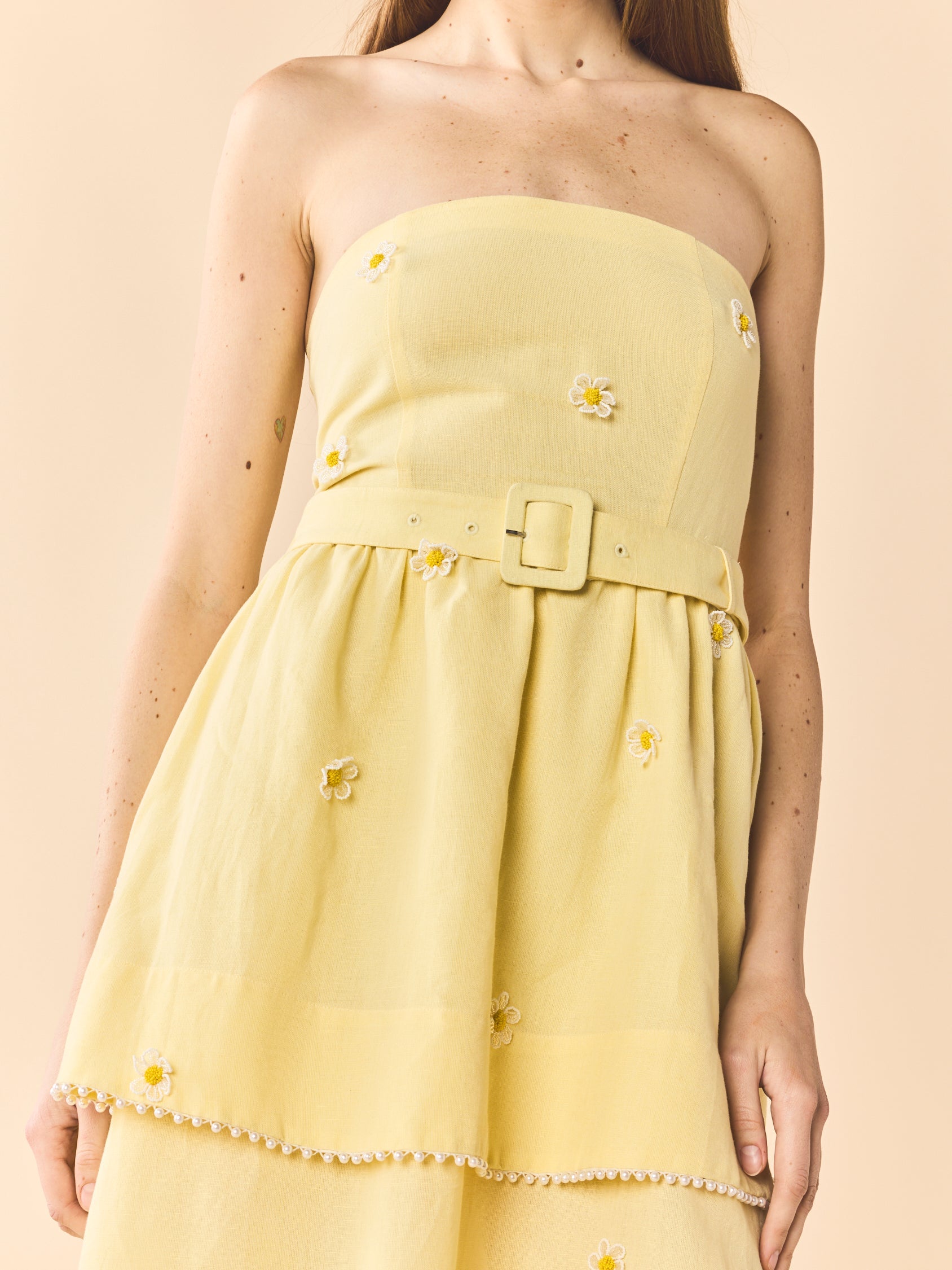 Daisy Dress in Soft Butter Yellow | Over The Moon