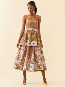 Daisy Dress in Caramel Victorian Floral