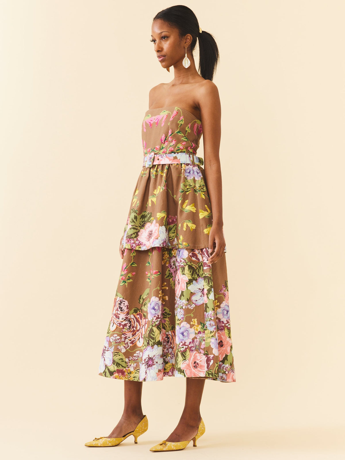 Daisy Dress in Caramel Victorian Floral