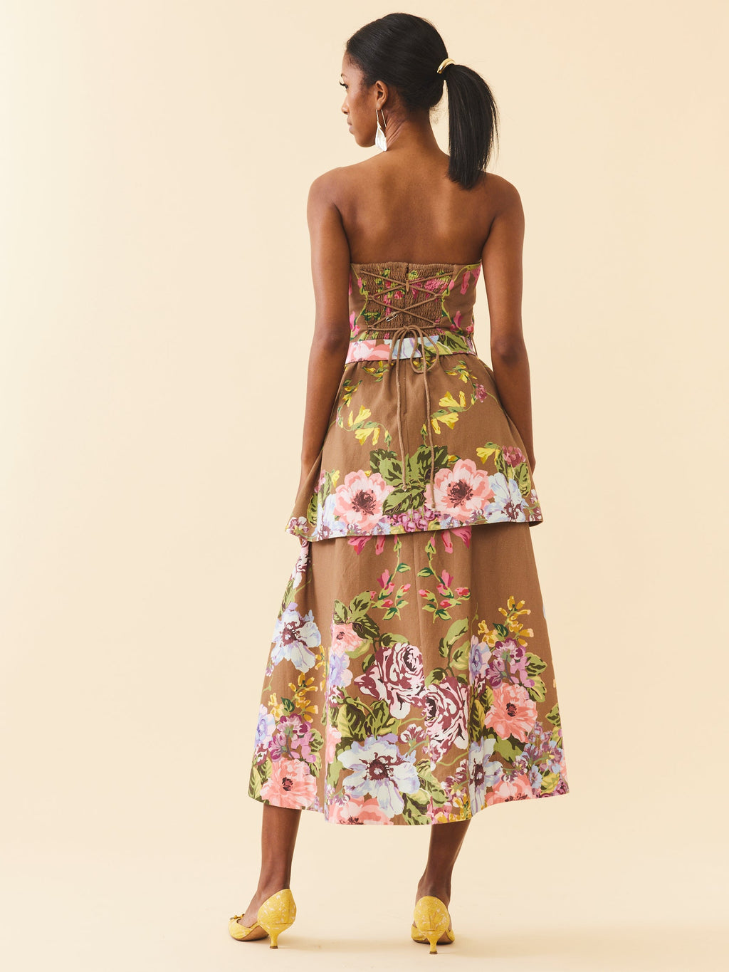 Daisy Dress in Caramel Victorian Floral