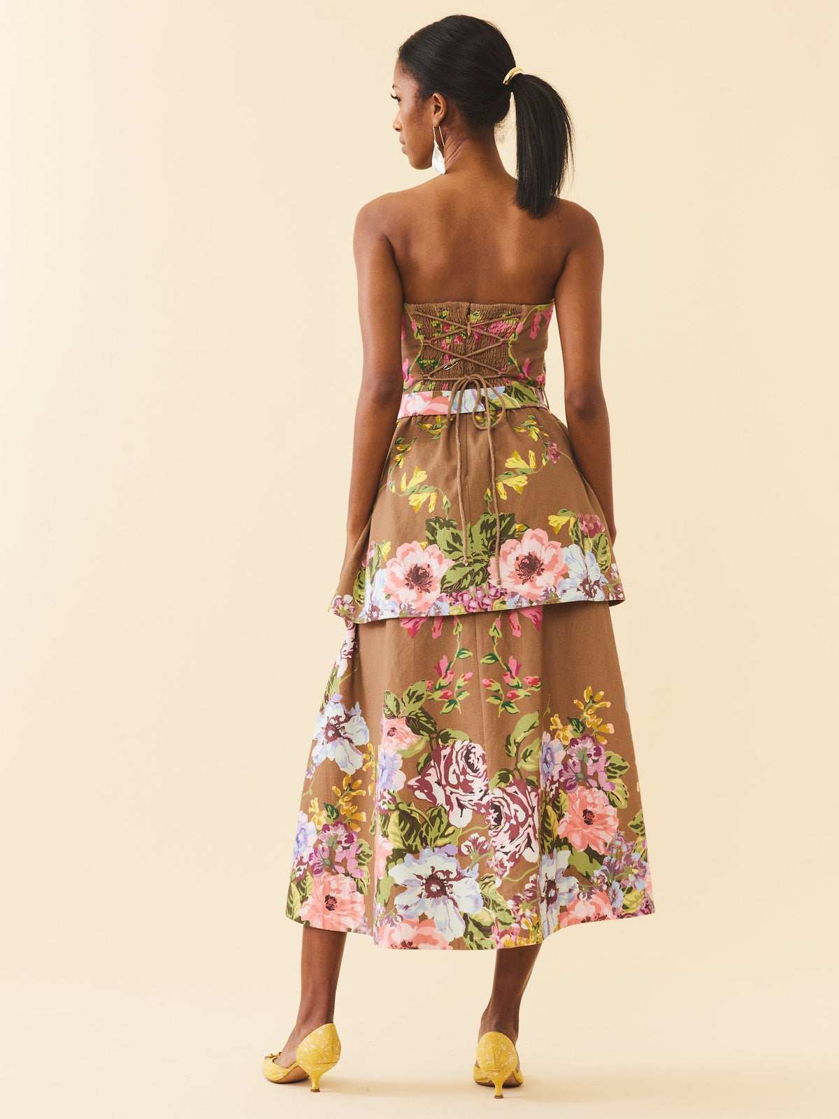 Daisy Dress in Caramel Victorian Floral