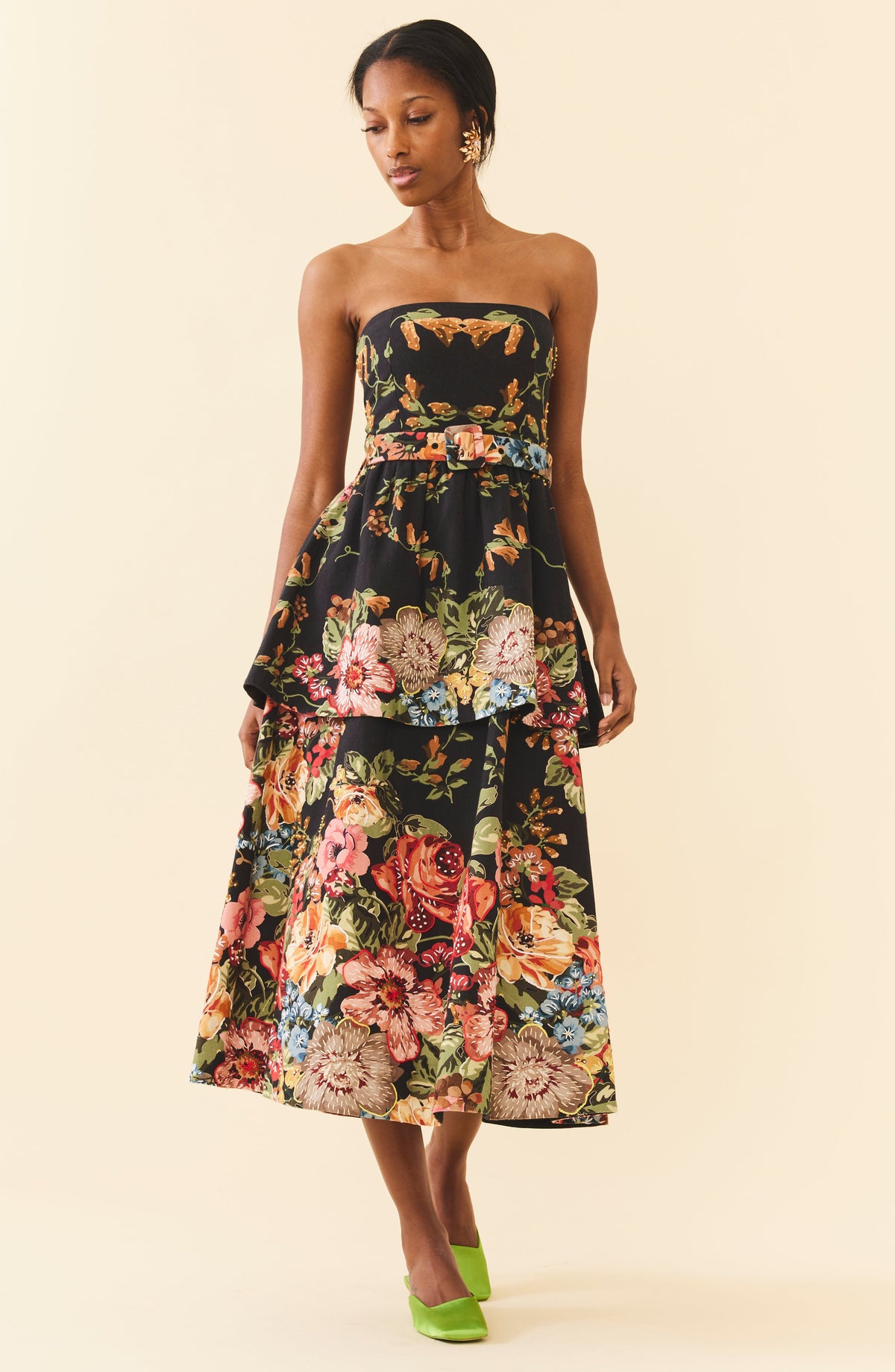 Daisy Dress in Black Victorian Floral