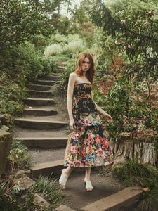 Daisy Dress in Black Victorian Floral