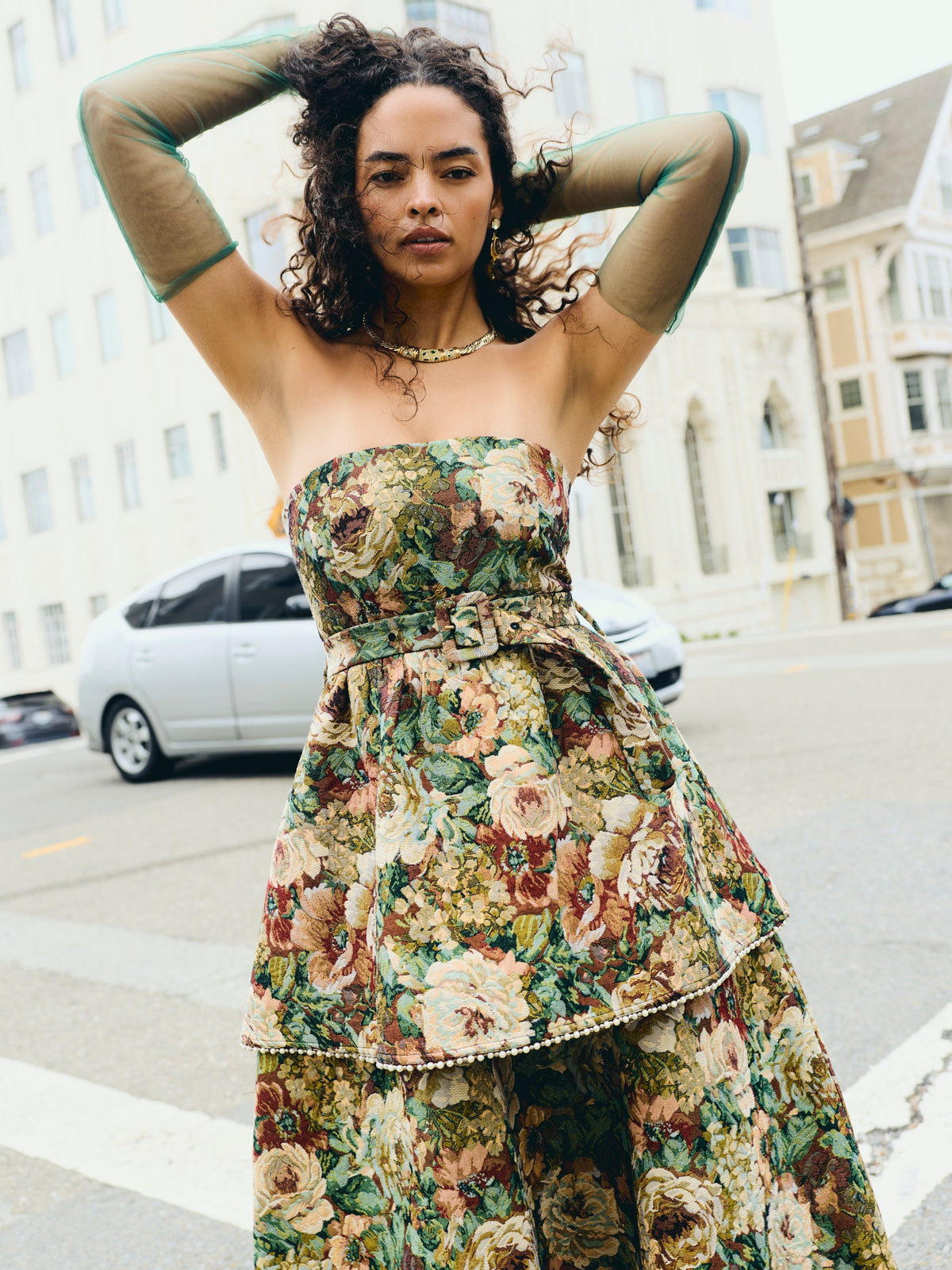 Daisy Dress in Flora Floral Jacquard