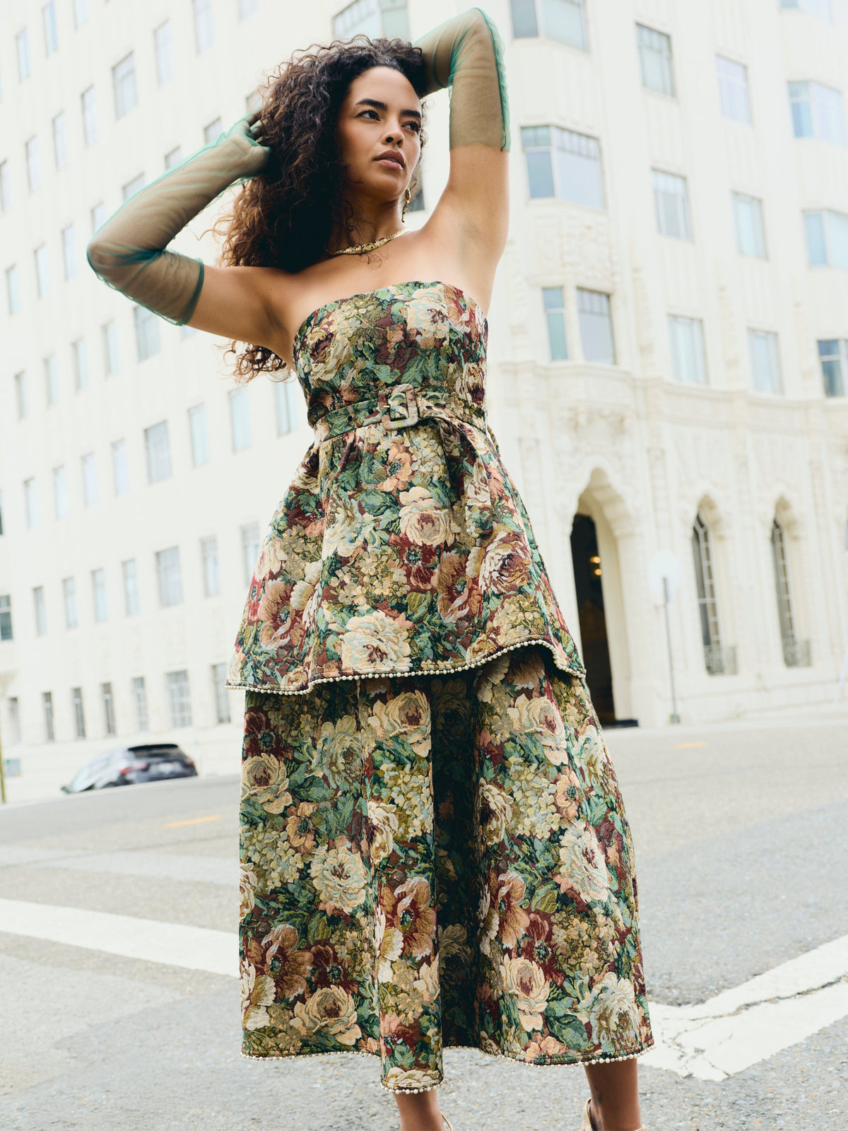 Daisy Dress in Flora Floral Jacquard