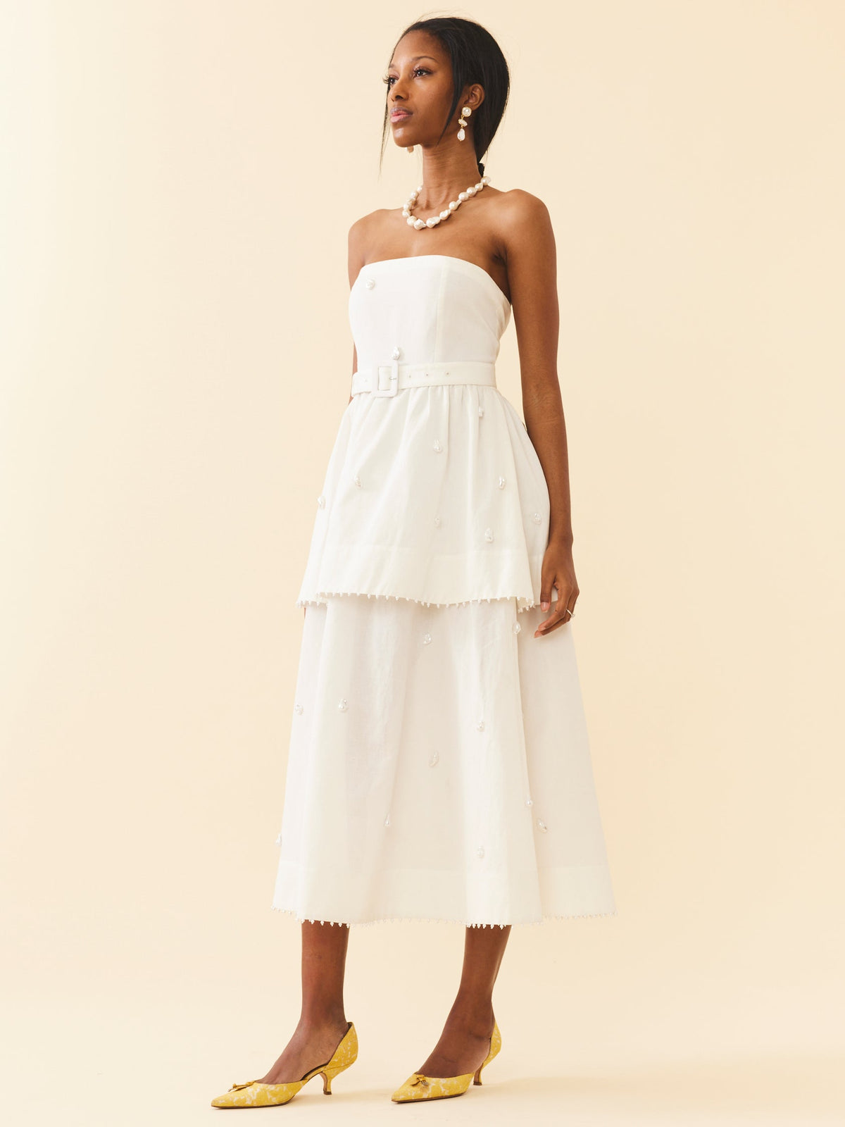 OTM Exclusive: Daisy Dress in Pearly White