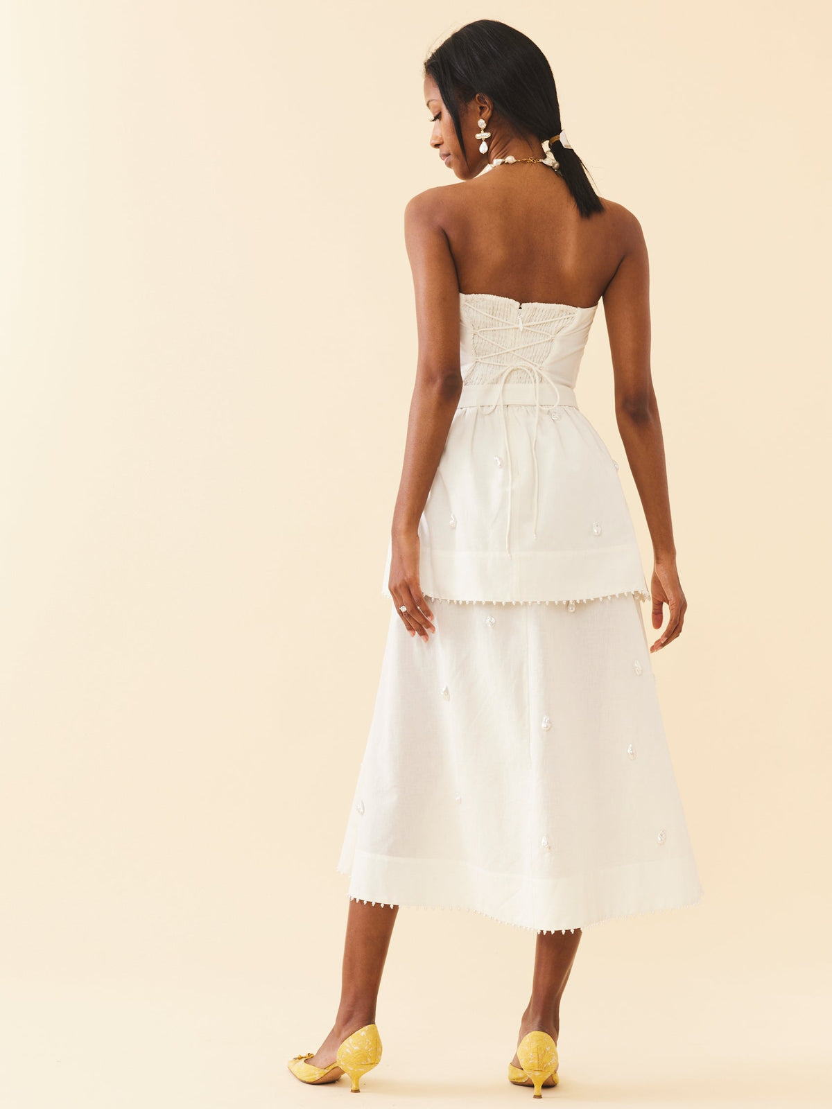 OTM Exclusive: Daisy Dress in Pearly White