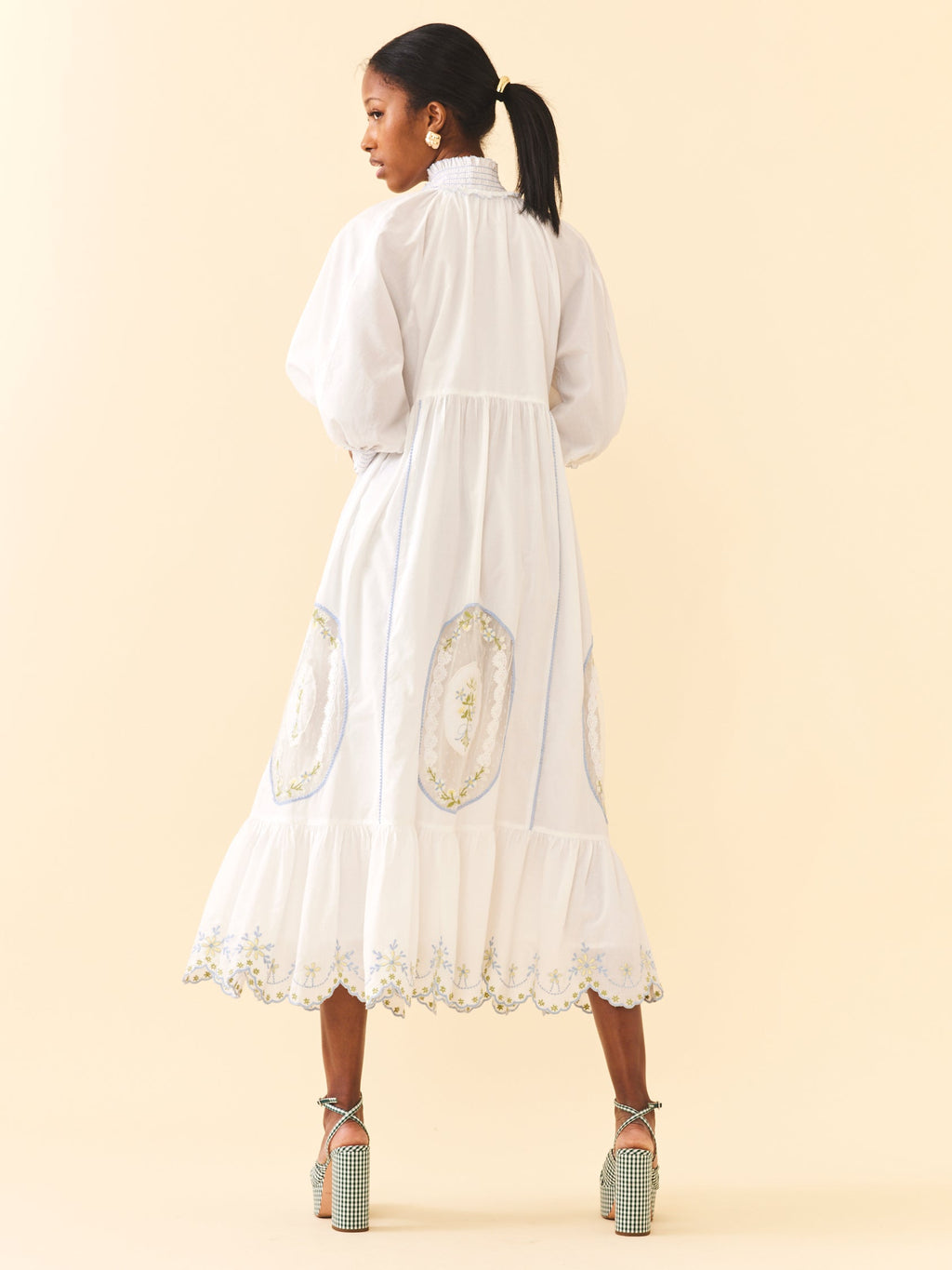 Eliza Maxi Dress in White Whimsy
