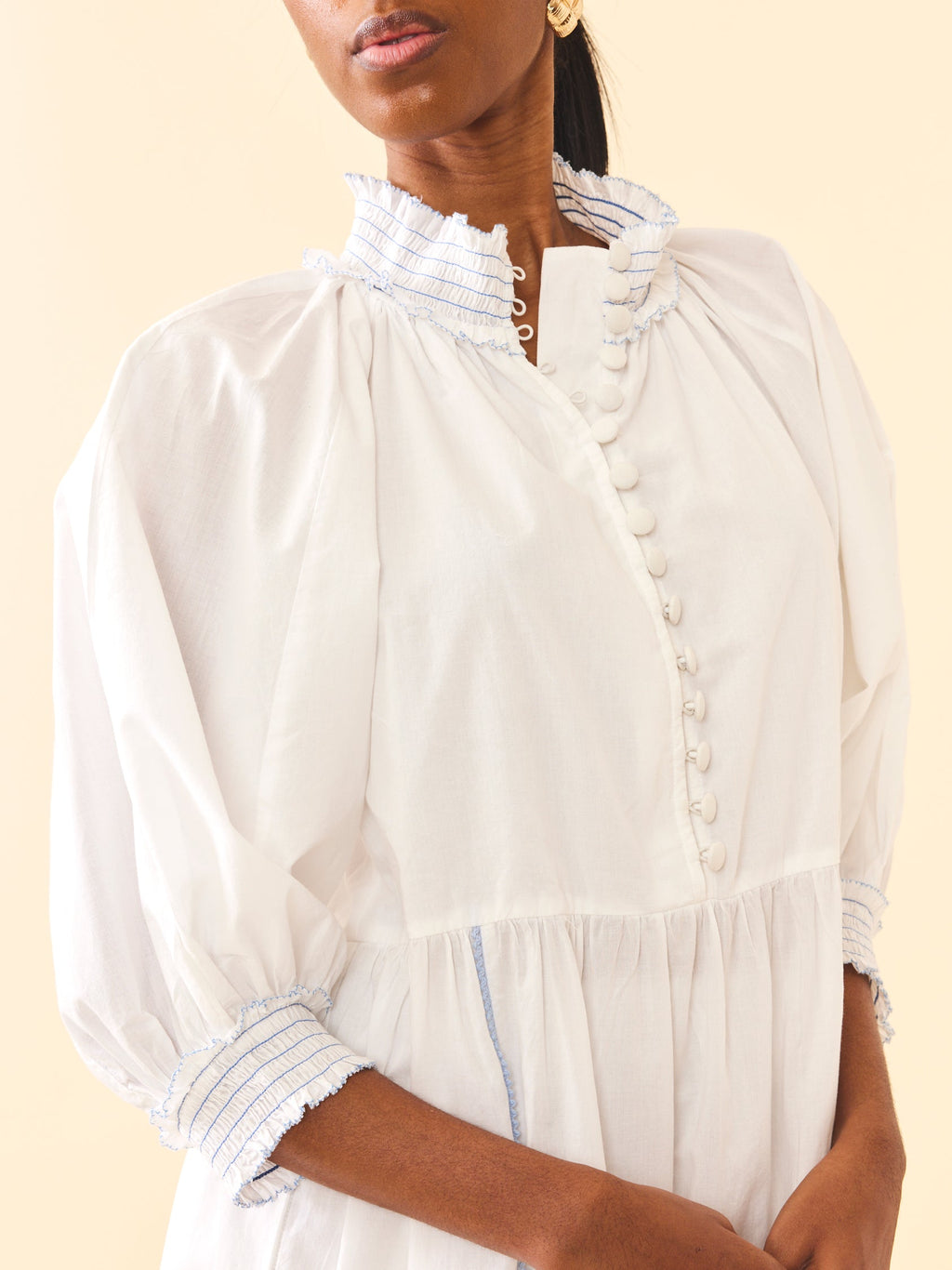Eliza Maxi Dress in White Whimsy