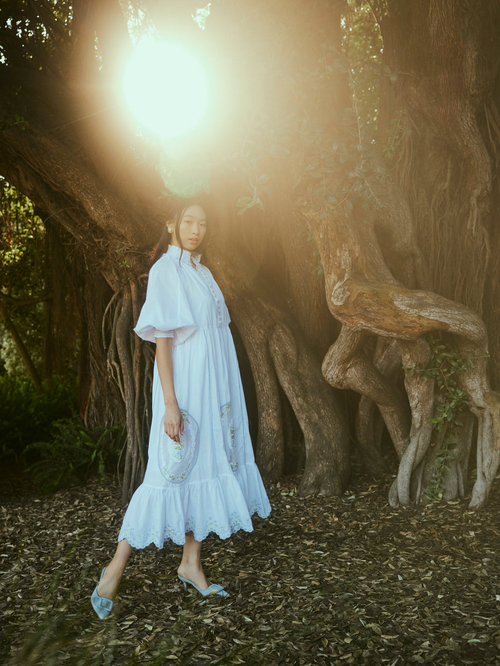 Eliza Maxi Dress in White Whimsy