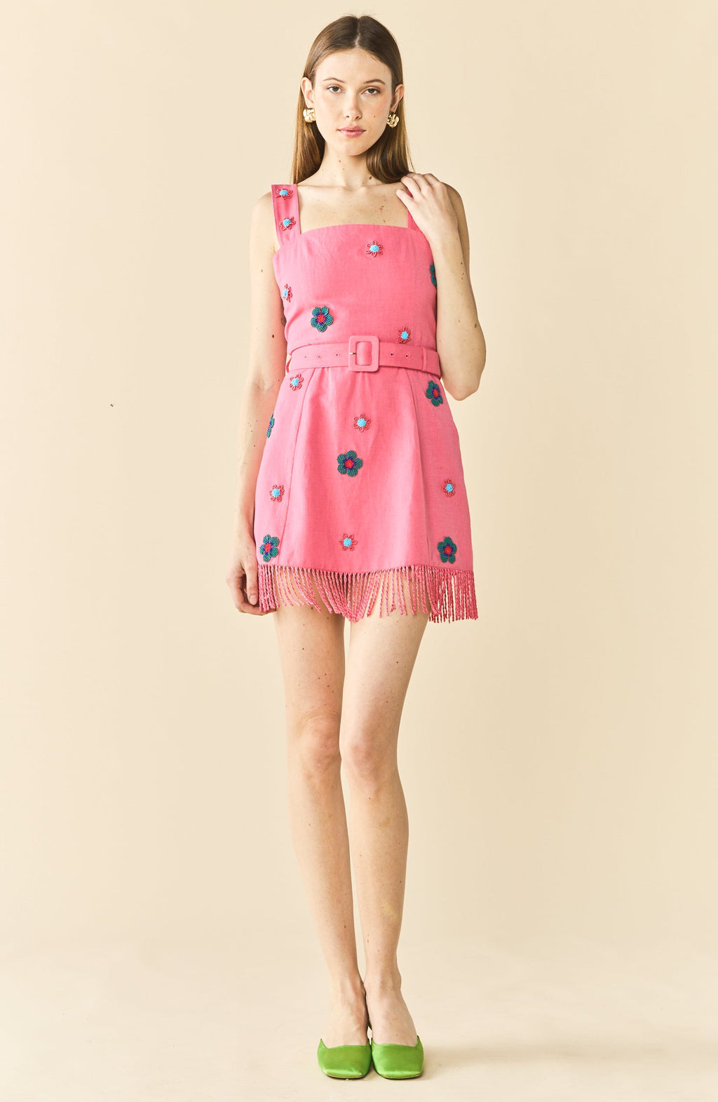 pink bird dress Small to Medium 1970s Vintage Pink Bird and Orchid Print Maxi Dress by Henry Lee