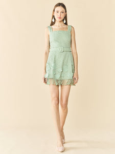 Sarah Bird Mini Dress in Minty Green