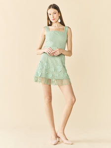 Sarah Bird Mini Dress in Minty Green