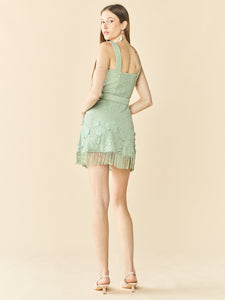Sarah Bird Mini Dress in Minty Green