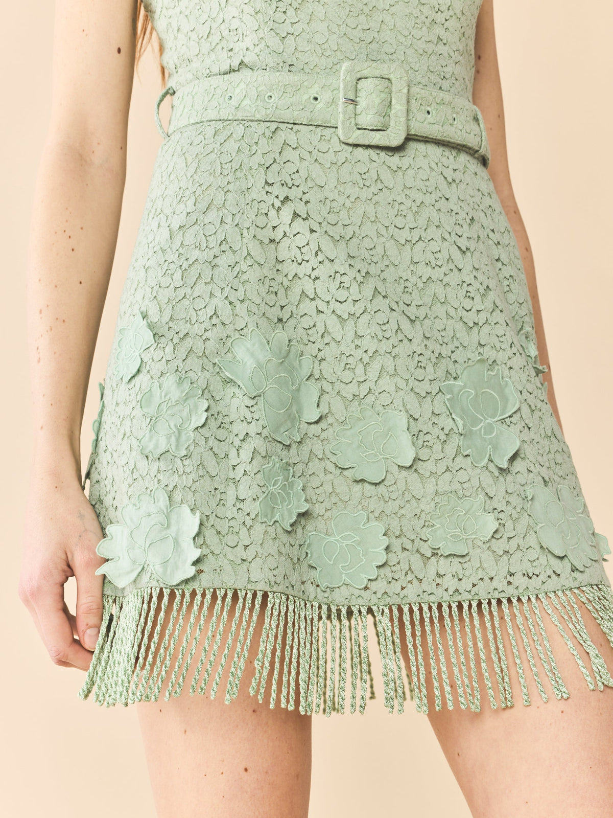 Sarah Bird Mini Dress in Minty Green