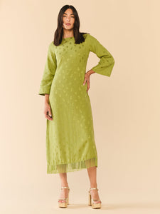 Ariana Dress in Olive Chartreuse