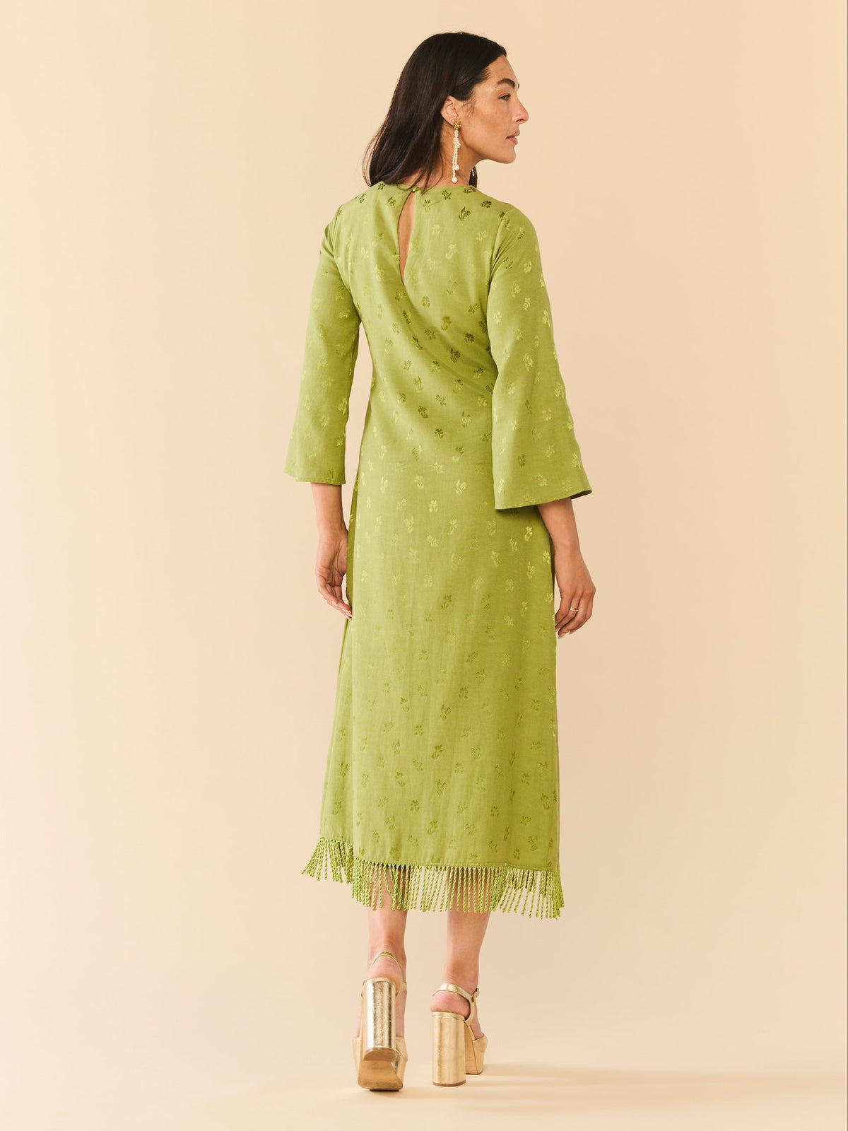 Ariana Dress in Olive Chartreuse