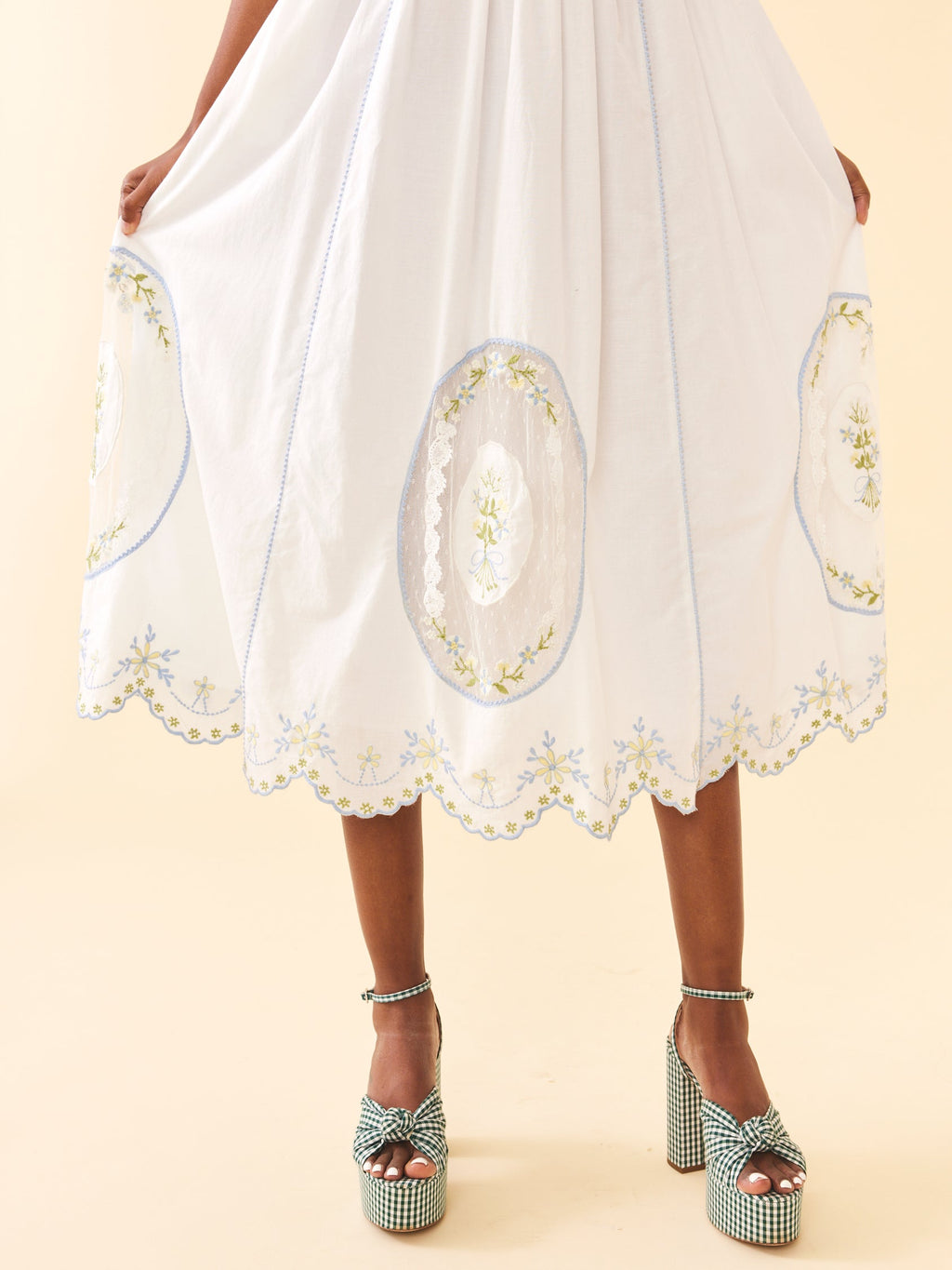 Katherine Dress in White Whimsy