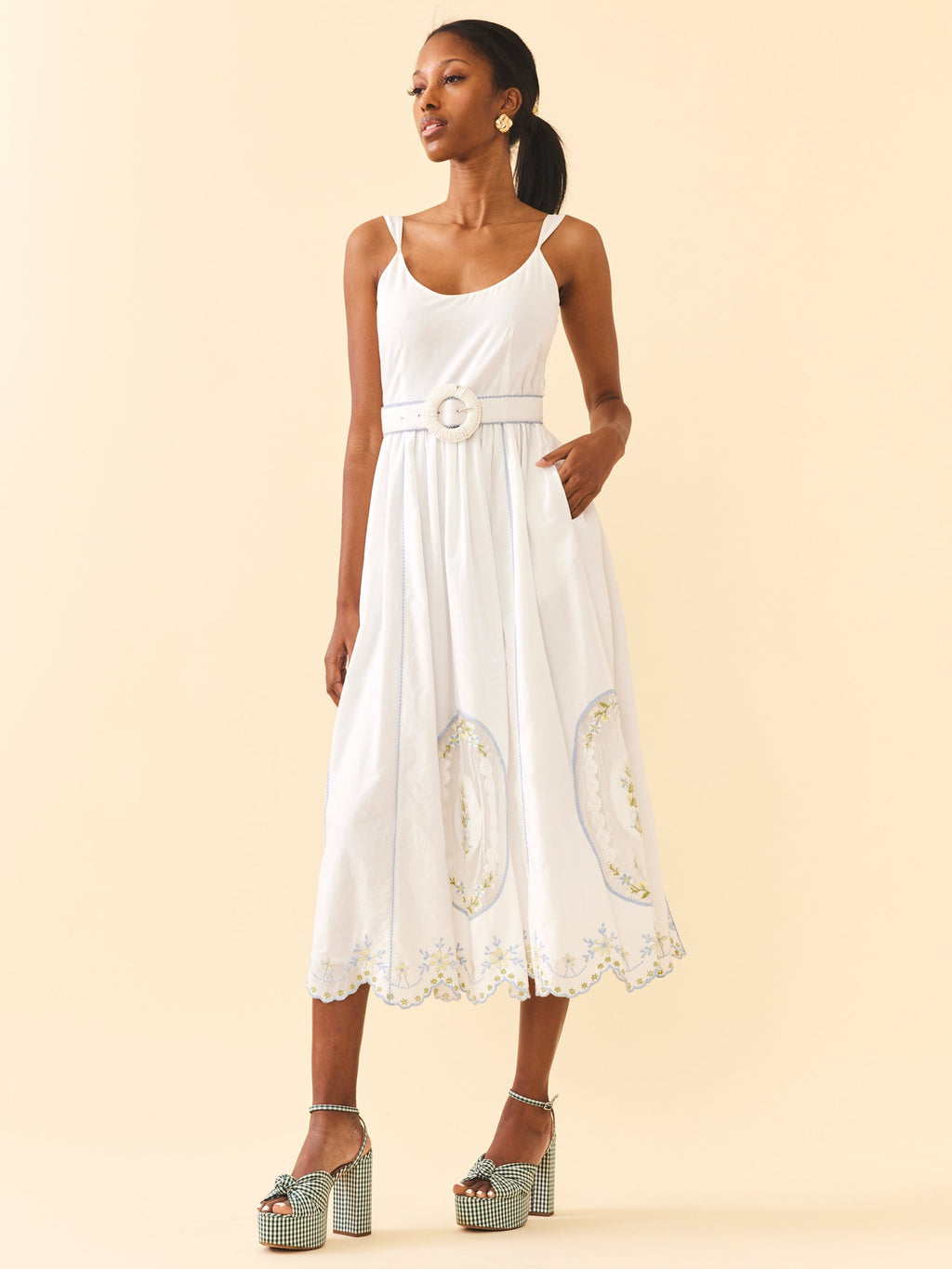 Katherine Dress in White Whimsy