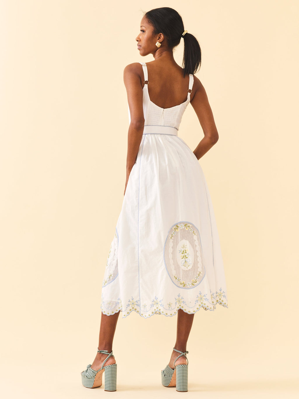 Katherine Dress in White Whimsy